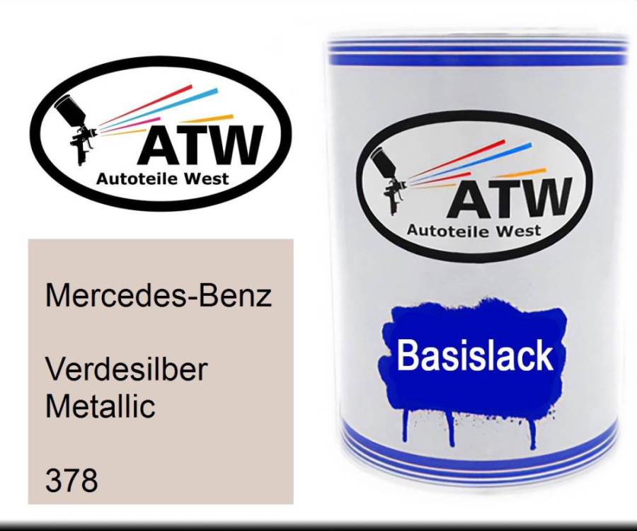 Mercedes-Benz, Verdesilber Metallic, 378: 500ml Lackdose, von ATW Autoteile West.